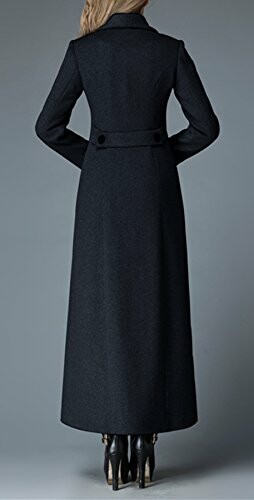 Back view of a long black coat worn by a person